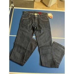 Y2K Chick Nicky Hilton Jeans Size 24 Dark Blue‎ Denim Jeans NWT Grunge Patches